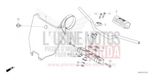 TUYAU DE GUIDON/PONT SUPERIEUR CRF450RXS de 2025